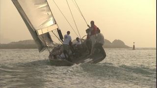 Link to Video | sailboat, luxury, ship, sea, yacht, sailing yacht, Full High Definition, leisure, sailing, wealth, color, sport, hobby, Dubai, evening, United Arab Emirates, luxury good