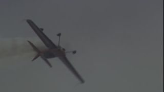 Link to Video | airplane with propellers, air show, smoke, show, recurring event, Full High Definition, acrobatics, airplane, 2009, sound on tape, flight, low-angle shot, color, spectacle, aerobatic maneuver, AERO Friedrichshafen, Europe, sky, trade fair, aviation