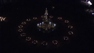 Link to Video | culture, annual event, torch dance, opening, Classical period, choreography, sound on tape, darkness, Salzburg Festival, ceremony, Central Europe, opening ceremony, torch, high-angle shot, Salzburg, staging, Austria, 2006, Europe, human, night, music, old town, Residenzplatz