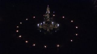 Link to Video | culture, annual event, torch dance, opening, Classical period, choreography, sound on tape, darkness, Salzburg Festival, ceremony, Central Europe, opening ceremony, torch, high-angle shot, Salzburg, staging, Austria, 2006, Europe, human, night, music, old town, Residenzplatz