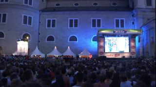 Link to Video | June, crowd, world championship, recurring event, Full High Definition, recurring sports event, FIFA World Cup, 30 June 2006, 2006, color, Salzburg, football supporter, Austria, Sport, Public screening, evening, Residenzplatz