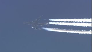 Link to Video | air pollution, 16:9, flight, air transport, Full High Definition, airplane, carbon dioxide, contrail, airliner, low-angle shot, color, Airbus Group, exhaust gas, wide shot, traffic, sky, global warming