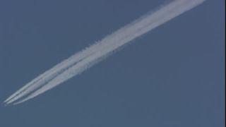 Link to Video | air pollution, 16:9, flight, air transport, Full High Definition, airplane, carbon dioxide, contrail, airliner, low-angle shot, color, Airbus Group, exhaust gas, wide shot, traffic, sky, global warming
