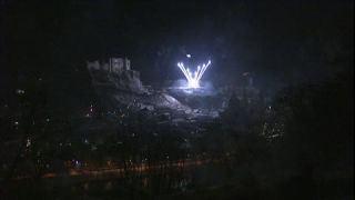Link to Video | New Year's Eve, night sky, firework, winter, recurring event, Full High Definition, 2006, 2007, darkness, January 1, color, spectacle, Central Europe, December 31, celebration, wide shot, New Year, Austria, Europe, night, fireworks