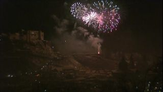 Link to Video | New Year's Eve, night sky, firework, winter, recurring event, Full High Definition, 2006, 2007, darkness, January 1, color, spectacle, Central Europe, December 31, celebration, wide shot, New Year, Austria, Europe, night, fireworks